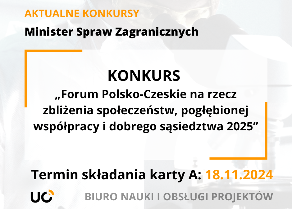 Konkurs „Forum Polsko – Czeskie na rzecz zbliżenia społeczeństw, pogłębionej współpracy i dobrego sąsiedztwa 2025”